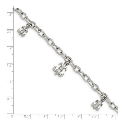 Stainless Steel Fleur de Lis Bracelet – view 6