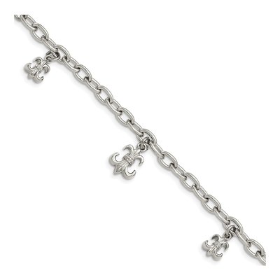 Stainless Steel Fleur de Lis Bracelet