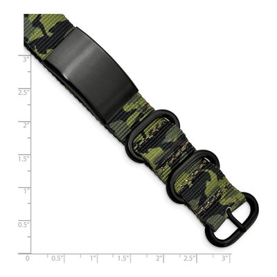 Black Stainless Steel Green Camo ID Bracelet – view 5