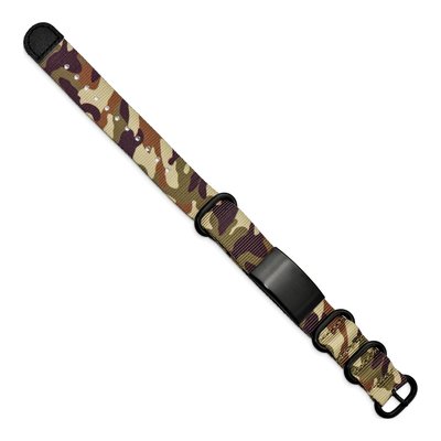 Black Stainless Steel Brown Camo ID Bracelet – view 3