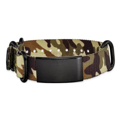 Black Stainless Steel Brown Camo ID Bracelet – view 4