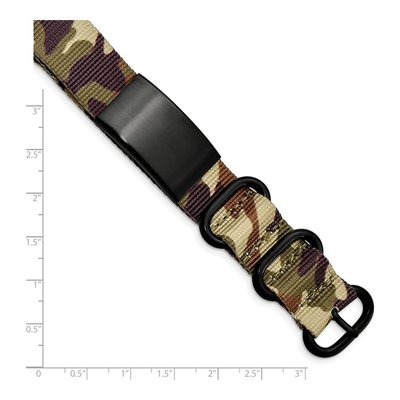 Black Stainless Steel Brown Camo ID Bracelet – view 5
