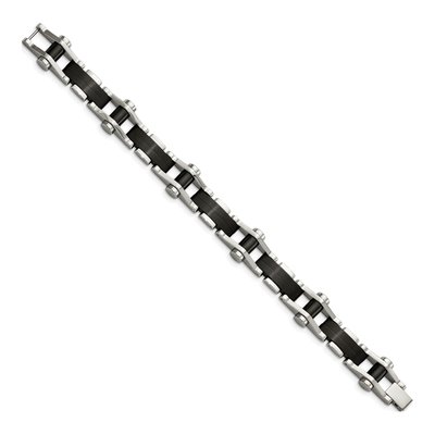 Men's Black Stainless Steel 14.17mm Link Chain Bracelet – view 3
