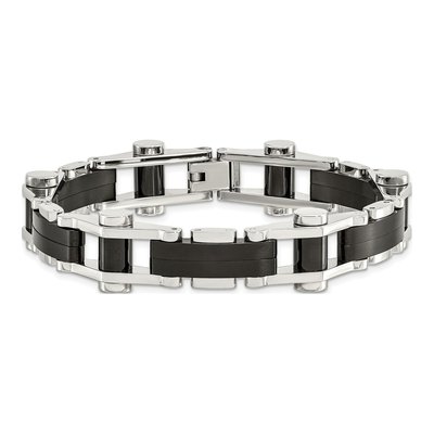 Men's Black Stainless Steel 14.17mm Link Chain Bracelet – view 4