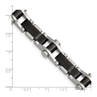 Men's Black Stainless Steel 14.17mm Link Chain Bracelet – view 5
