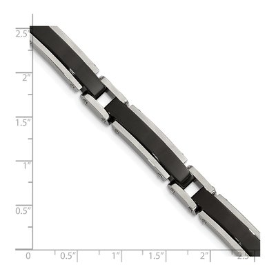 Men's Black Stainless Steel 8.65mm Link Chain Bracelet – view 4
