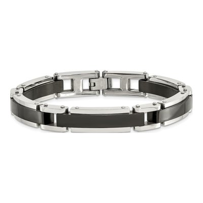 Men's Black Stainless Steel 8.65mm Link Chain Bracelet – view 5