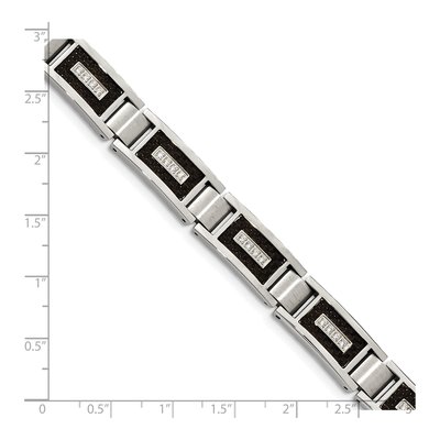 Men's Stainless Steel 10.88mm Carbon Fiber Link Chain Bracelet – view 5