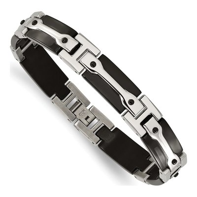 Men's Black Stainless Steel 10.98mm Link Chain Bracelet – view 4