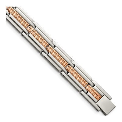 Men's Stainless Steel 12.16mm IP Link Chain Bracelet