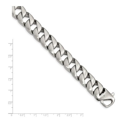 Men's Stainless Steel 15.56mm Curb Chain Bracelet – view 5
