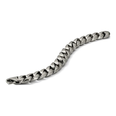 Men's Stainless Steel 15.56mm Curb Chain Bracelet – view 6