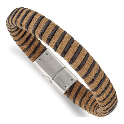 Stainless Steel Leather Bracelet