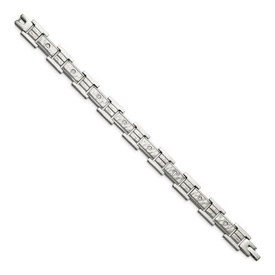 Men's Stainless Steel 12.05mm Hammered Link Chain Bracelet – view 4