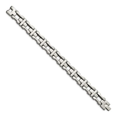 Men's Stainless Steel 14.08mm Open Cross Link Chain Bracelet – view 4