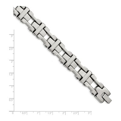 Men's Stainless Steel 14.08mm Open Cross Link Chain Bracelet – view 6