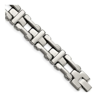 Men's Stainless Steel 14.08mm Open Cross Link Chain Bracelet