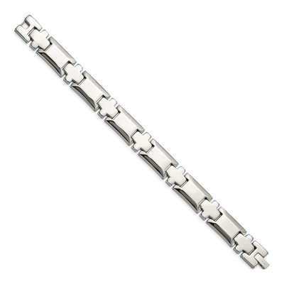 Men's Stainless Steel 13.9mm Cross Link Chain Bracelet – view 4