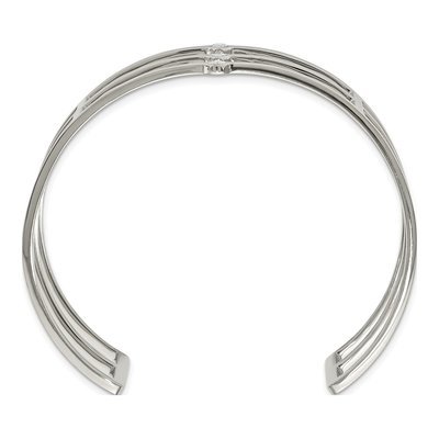Stainless Steel CZ Cuff Bracelet – view 3
