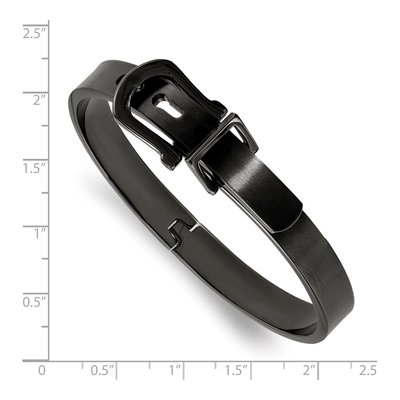 Black Stainless Steel Buckle Bangle Bracelet – view 2