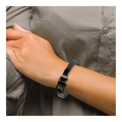Black Stainless Steel Buckle Bangle Bracelet – view 3