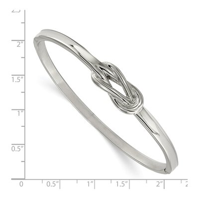 Stainless Steel Knot Hinged Bangle Bracelet – view 2