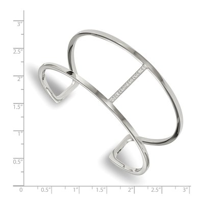 Stainless Steel Crystal Cuff Bracelet – view 3