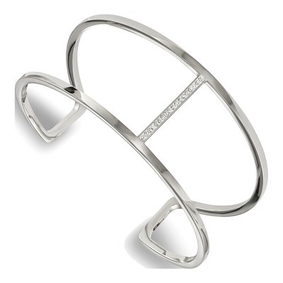 Stainless Steel Crystal Cuff Bracelet