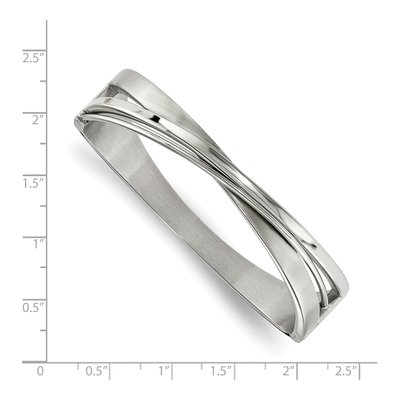 Stainless Steel Twisted Hinged Bangle Bracelet – view 3