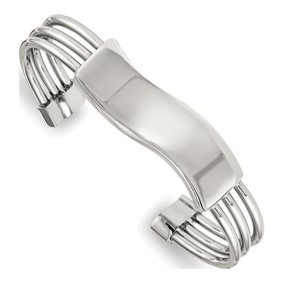 Stainless Steel Waved Cuff Bracelet