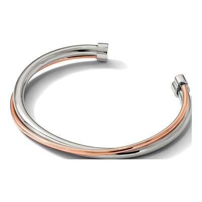 Chisel Rose-Tone Stainless Steel Twisted Cuff Bangle – view 5