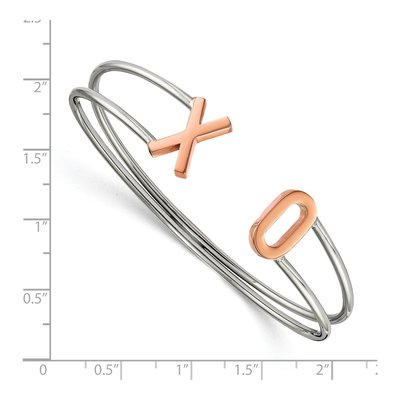 Stainless Steel XO Flexible Cuff Bracelet – view 2