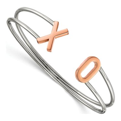Stainless Steel XO Flexible Cuff Bracelet