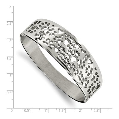 Stainless Steel Paw Print Cut-Out Hinged Bangle Bracelet – view 3