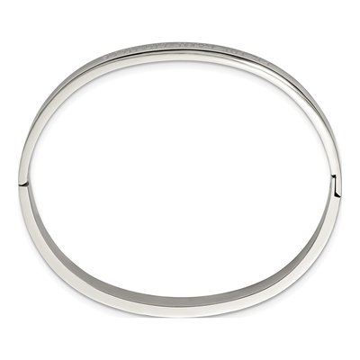 Stainless Steel 'be Game Changer' Hinged Bangle Bracelet – view 2