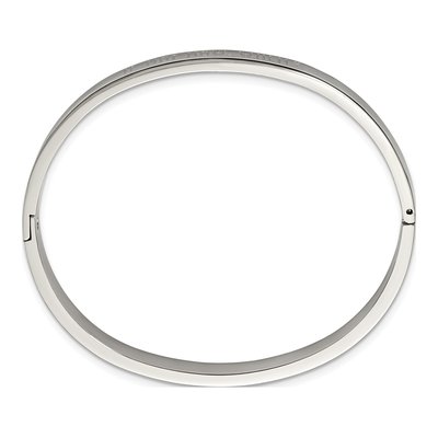 Stainless Steel If Not Now When Hinged Bangle Bracelet – view 2
