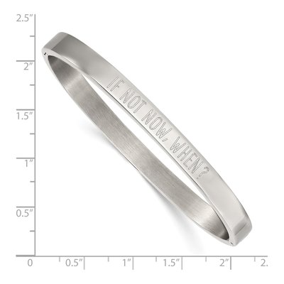 Stainless Steel If Not Now When Hinged Bangle Bracelet – view 3