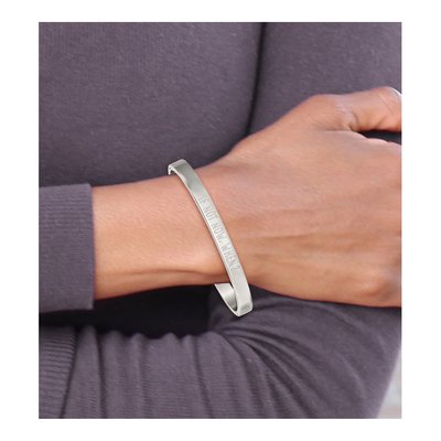 Stainless Steel If Not Now When Hinged Bangle Bracelet – view 4