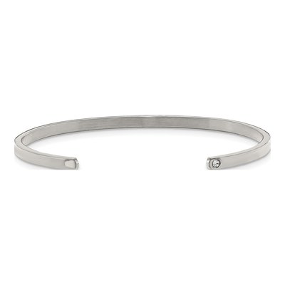Stainless Steel CZ LOVE Cuff Bracelet – view 3