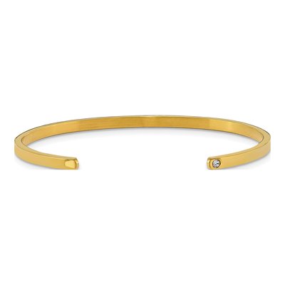 Stainless Steel CZ Love You to Moon Back Cuff Bracelet – view 3
