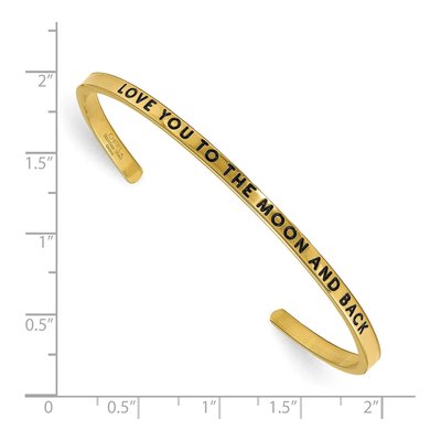 Stainless Steel CZ Love You to Moon Back Cuff Bracelet – view 4