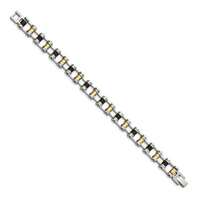 Men's Stainless Steel & Black Rubber Bracelet | Chisel – view 4