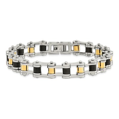 Men's Stainless Steel & Black Rubber Bracelet | Chisel – view 5