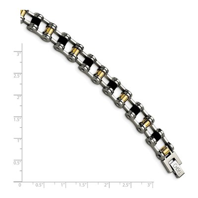 Men's Stainless Steel & Black Rubber Bracelet | Chisel – view 6