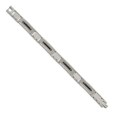 Black Stainless Steel Textured Black Bracelet – view 2