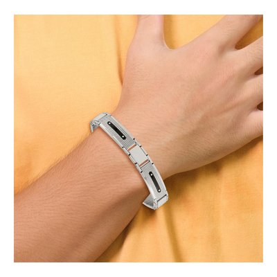 Black Stainless Steel Textured Black Bracelet – view 5
