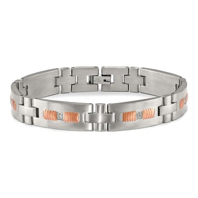 Stainless Steel CZ IP Link Bracelet – view 5