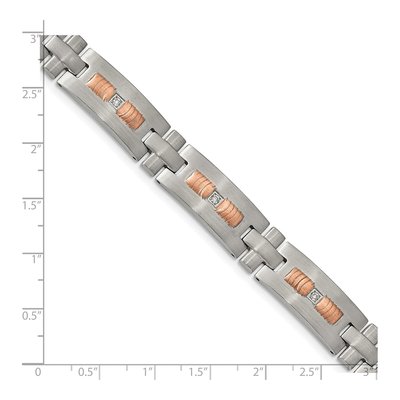 Stainless Steel CZ IP Link Bracelet – view 6