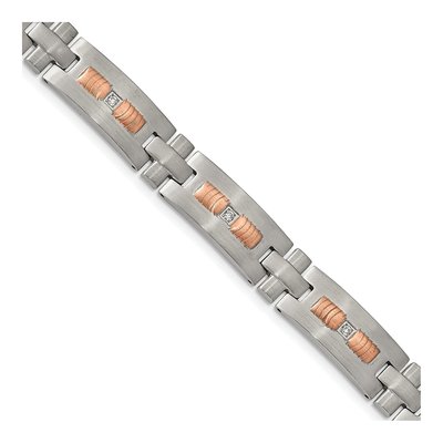 Stainless Steel CZ IP Link Bracelet