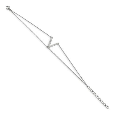 Stainless Steel Crystal Multi-Strand Bracelet – view 2